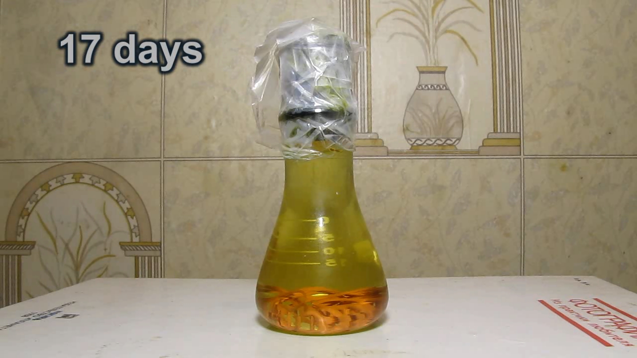 Concentrated hydrochloric acid, air and copper metal