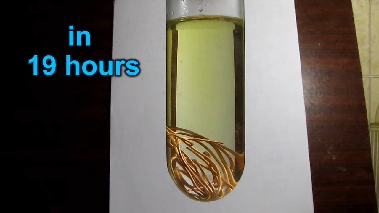 Concentrated hydrochloric acid, air and copper metal