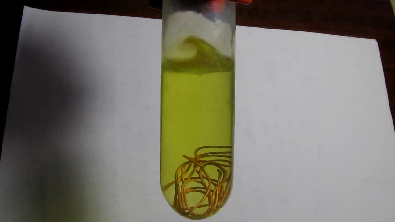 Concentrated hydrochloric acid, air and copper metal