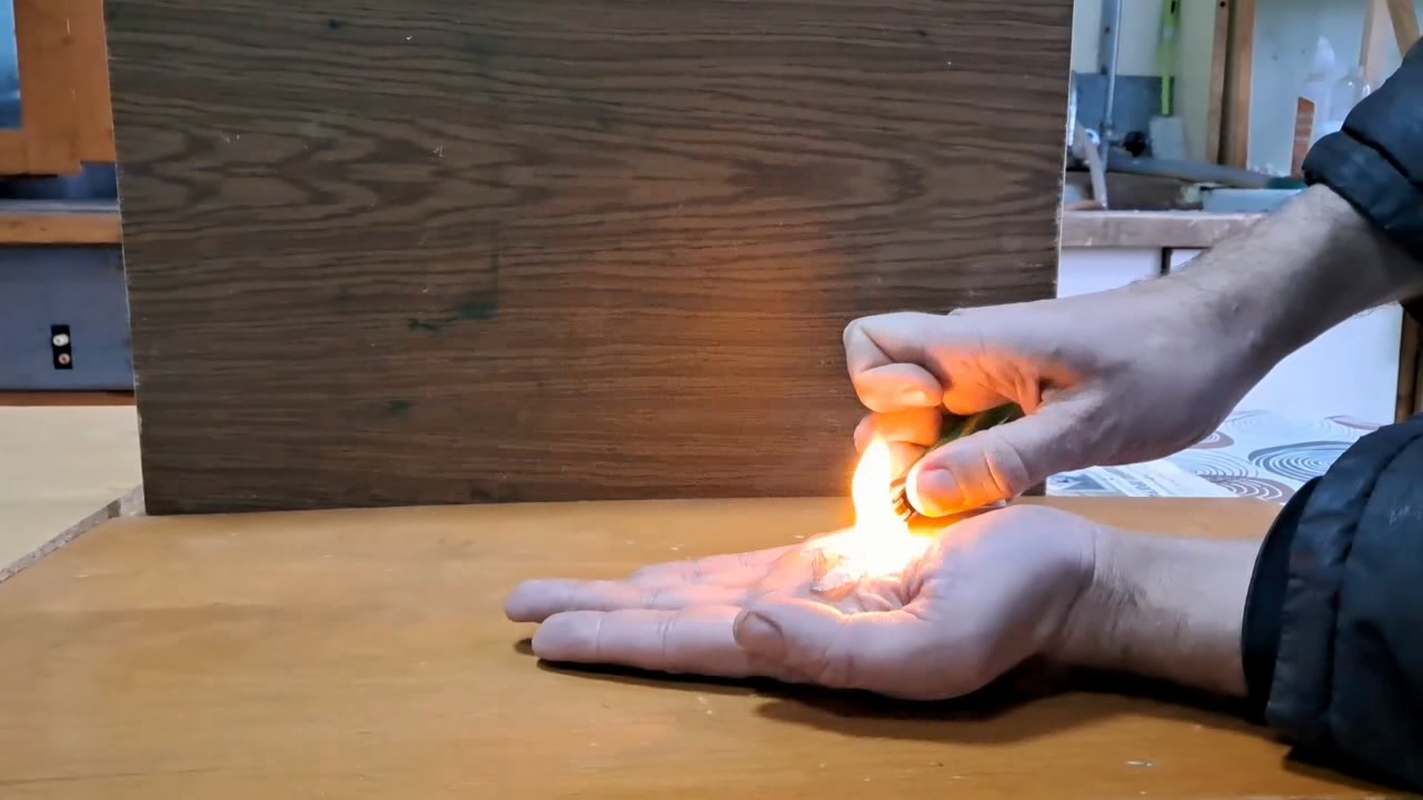 Fire on Hand (Combustion of Nitrocellulose Film)