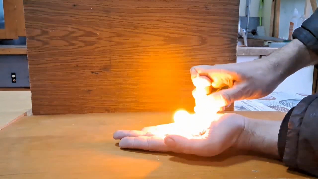 Fire on Hand (Combustion of Nitrocellulose Film)
