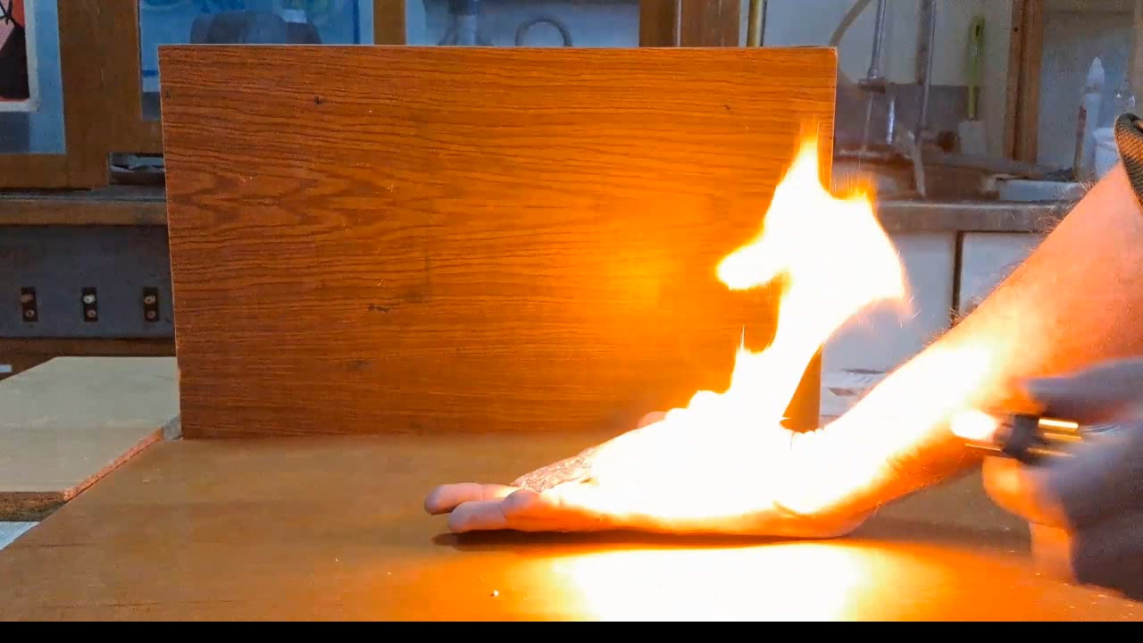 Fire on Hand (Combustion of Nitrocellulose Film)