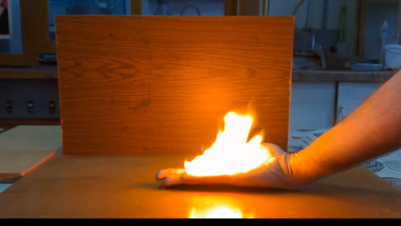 Fire on Hand (Combustion of Nitrocellulose Film)