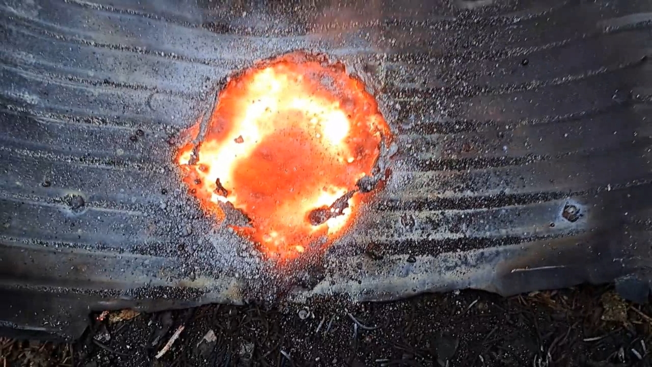 Combustion of Thermite: Barium Sulfate/Aluminum (BaSO4/Al)