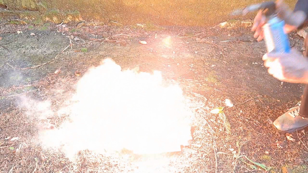 Combustion of Thermite: Iron(II, III) Oxide, Barium Sulfate, Aluminum (Fe3O4/BaSO4/Al)