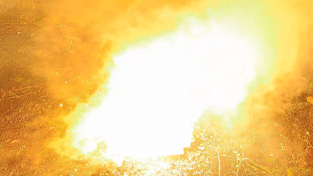 Combustion of Thermite: Iron(II, III) Oxide, Barium Sulfate, Aluminum (Fe3O4/BaSO4/Al)