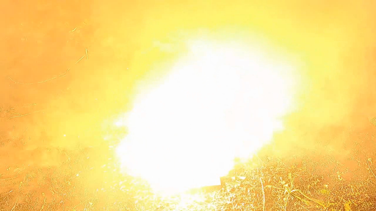 Combustion of Thermite: Iron(II, III) Oxide, Barium Sulfate, Aluminum (Fe3O4/BaSO4/Al)