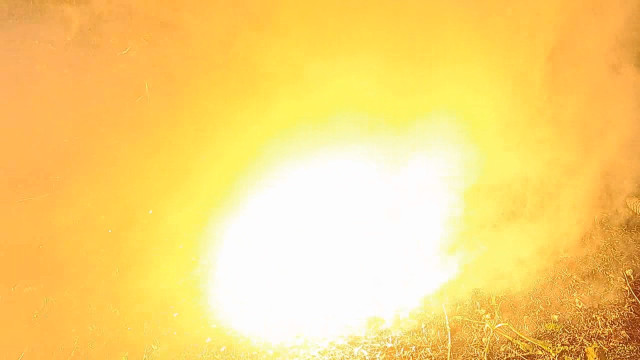 Combustion of Thermite: Iron(II, III) Oxide, Barium Sulfate, Aluminum (Fe3O4/BaSO4/Al)