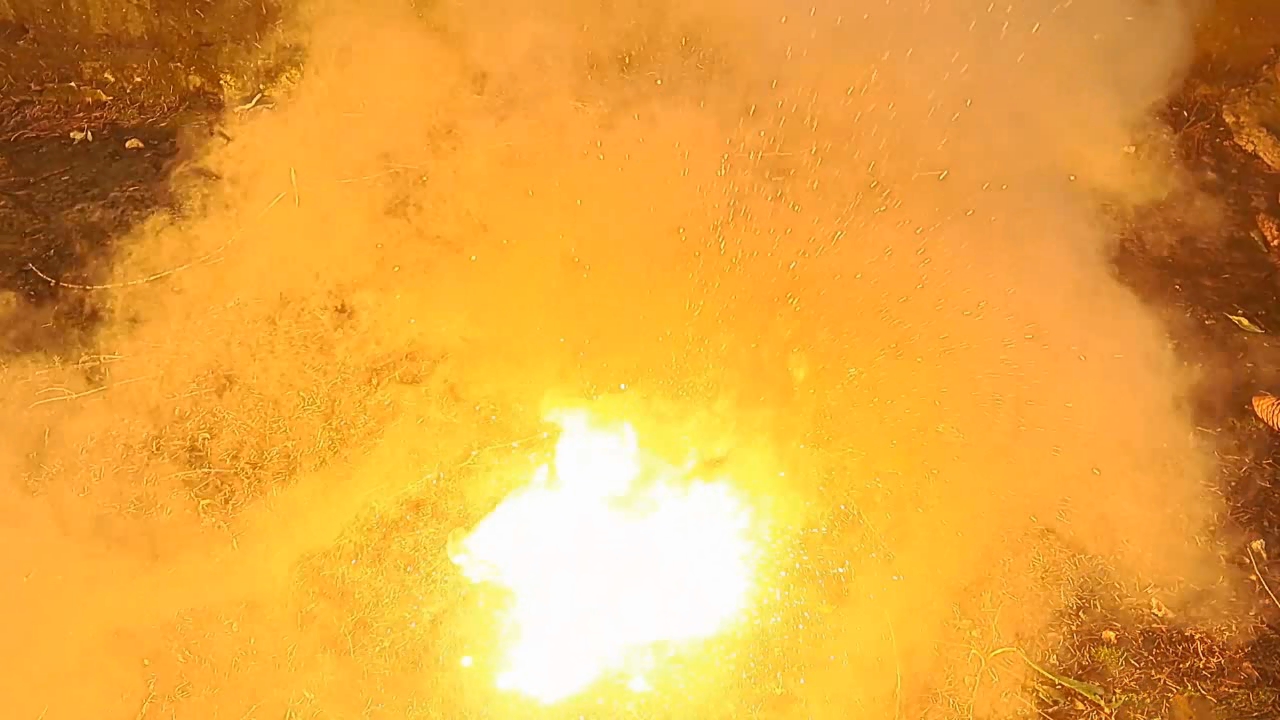 Combustion of Thermite: Iron(II, III) Oxide, Barium Sulfate, Aluminum (Fe3O4/BaSO4/Al)