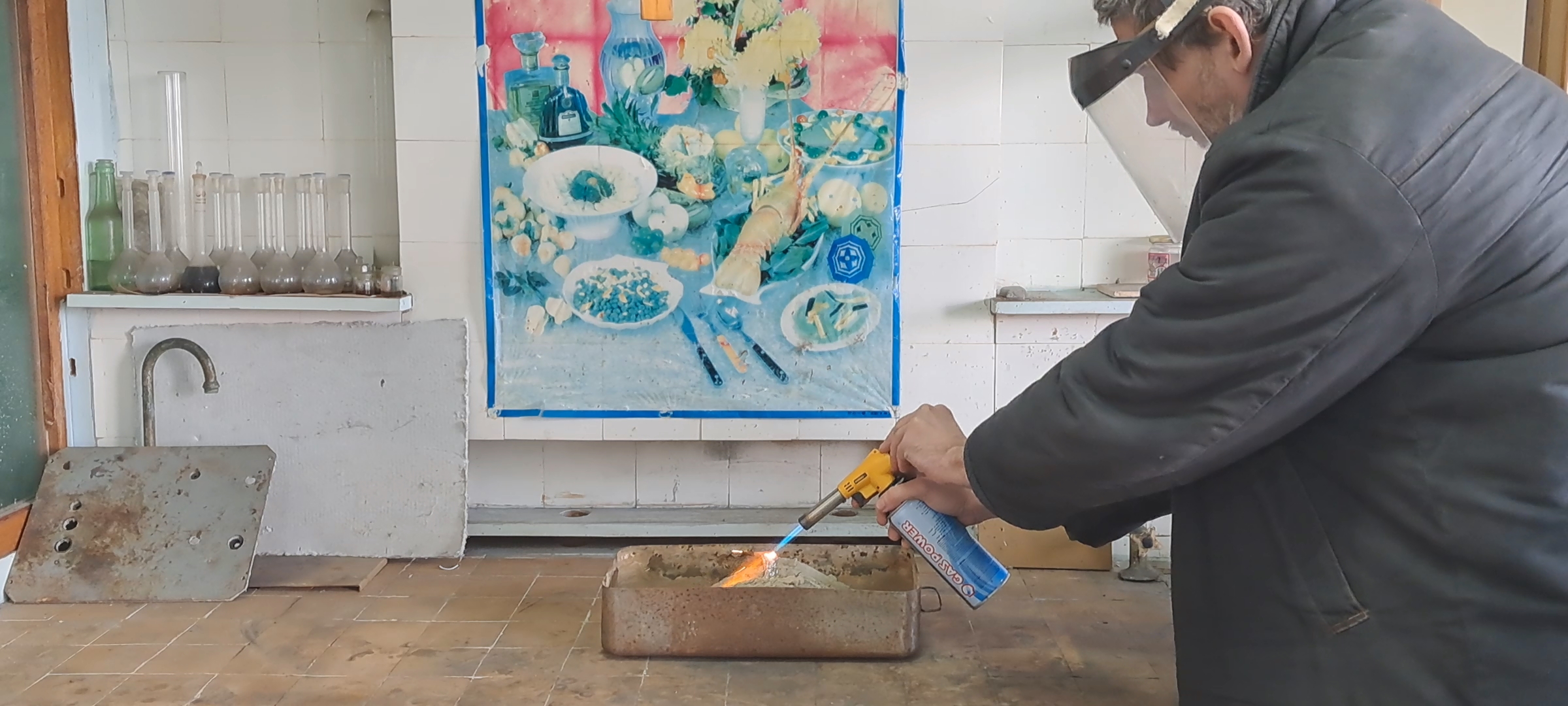 Combustion of Thermite: Iron(II, III) Oxide/Aluminum (Waste), Fe3O4/Al