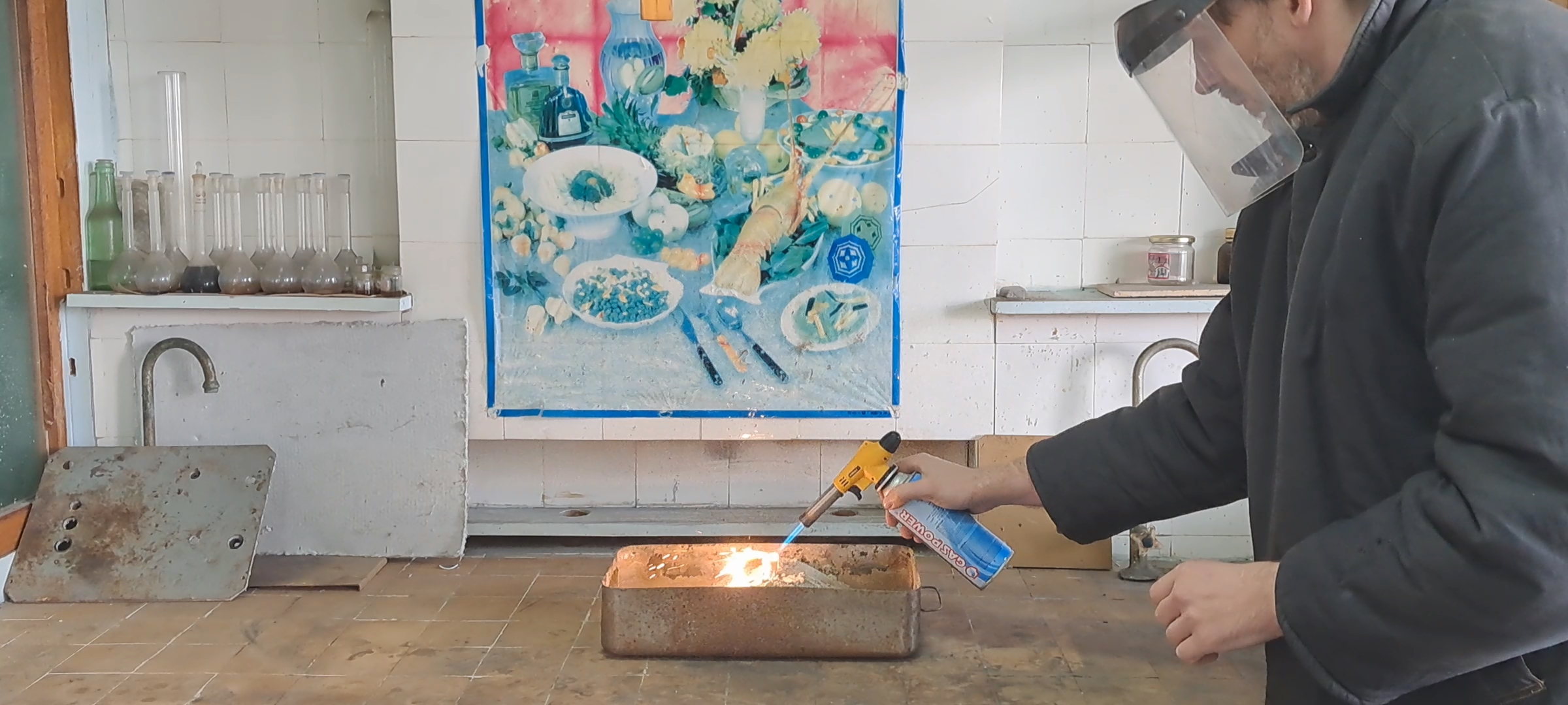 Combustion of Thermite: Iron(II, III) Oxide/Aluminum (Waste), Fe3O4/Al