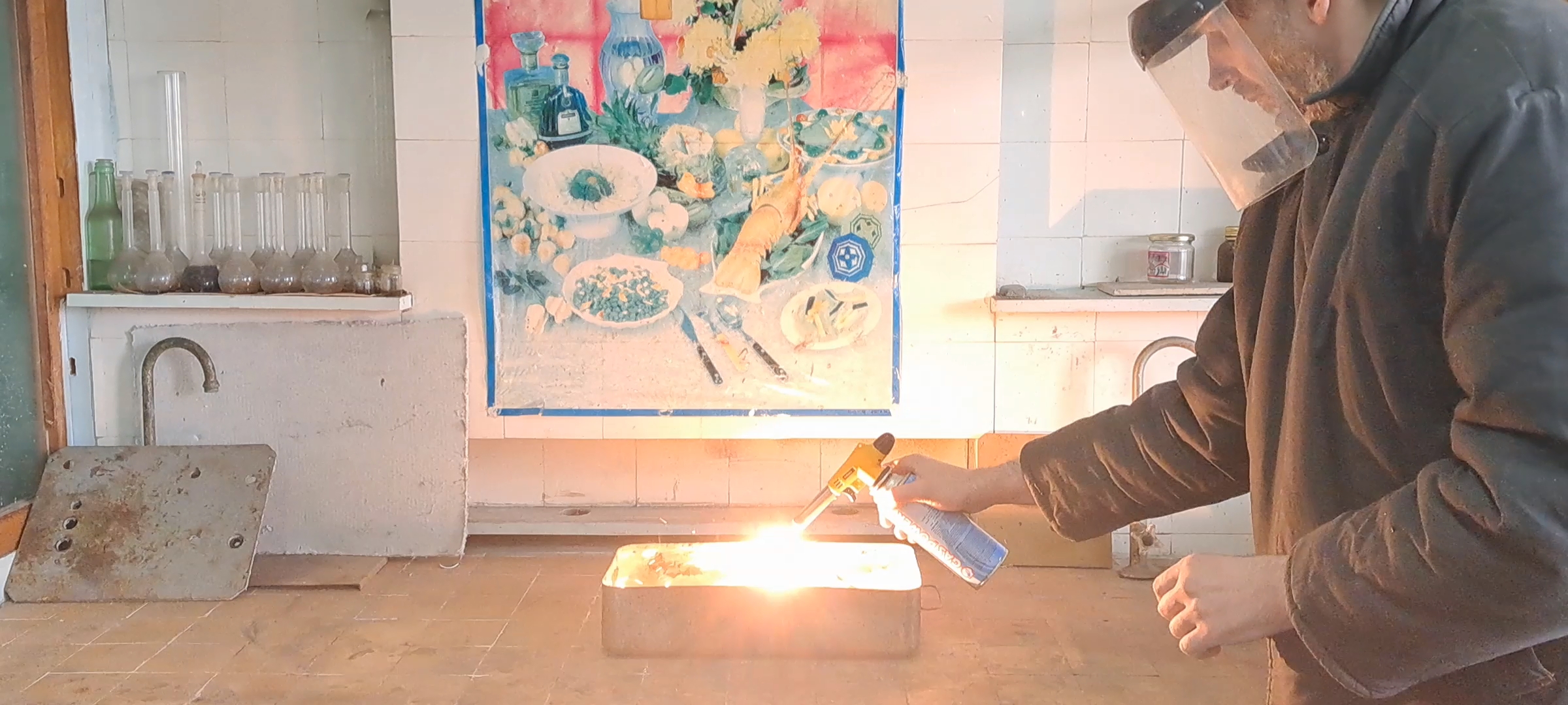 Combustion of Thermite: Iron(II, III) Oxide/Aluminum (Waste), Fe3O4/Al