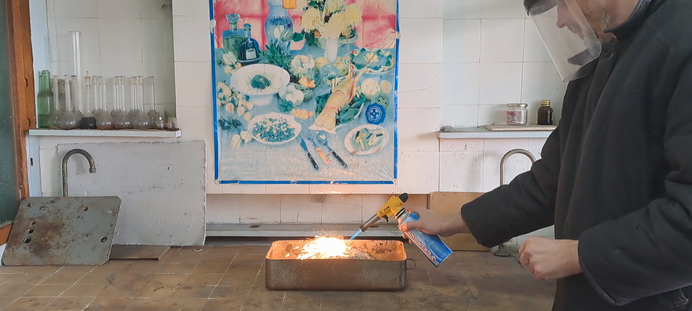 Combustion of Thermite: Iron(II, III) Oxide/Aluminum (Waste), Fe3O4/Al