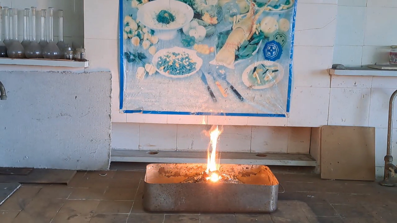 Combustion of Thermite: Fe3O4 + KNO3 + Al (waste) + S