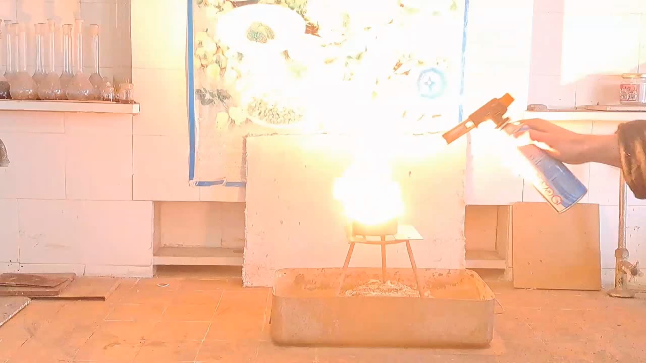 Combustion of Thermite: Iron(II, III) Oxide/Aluminum (Fe3O4/Al)
