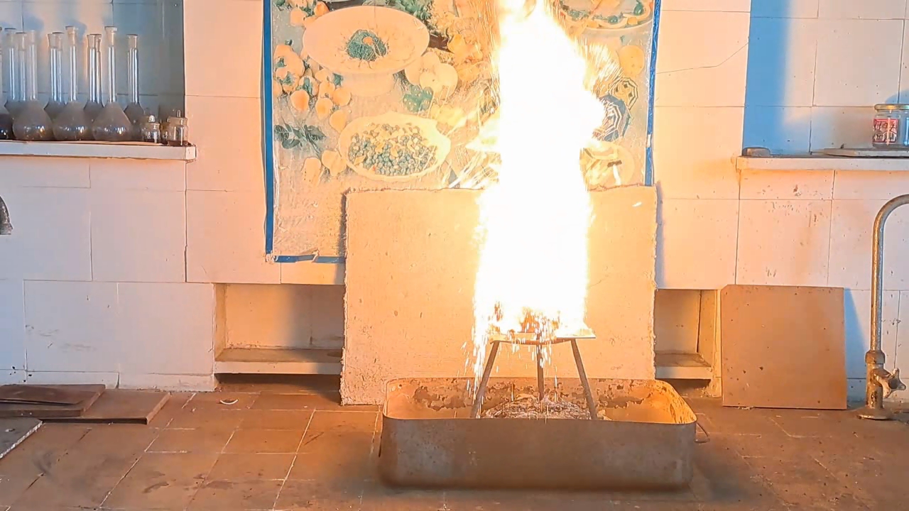 Combustion of Thermite: Iron(II, III) Oxide/Aluminum (Fe3O4/Al)