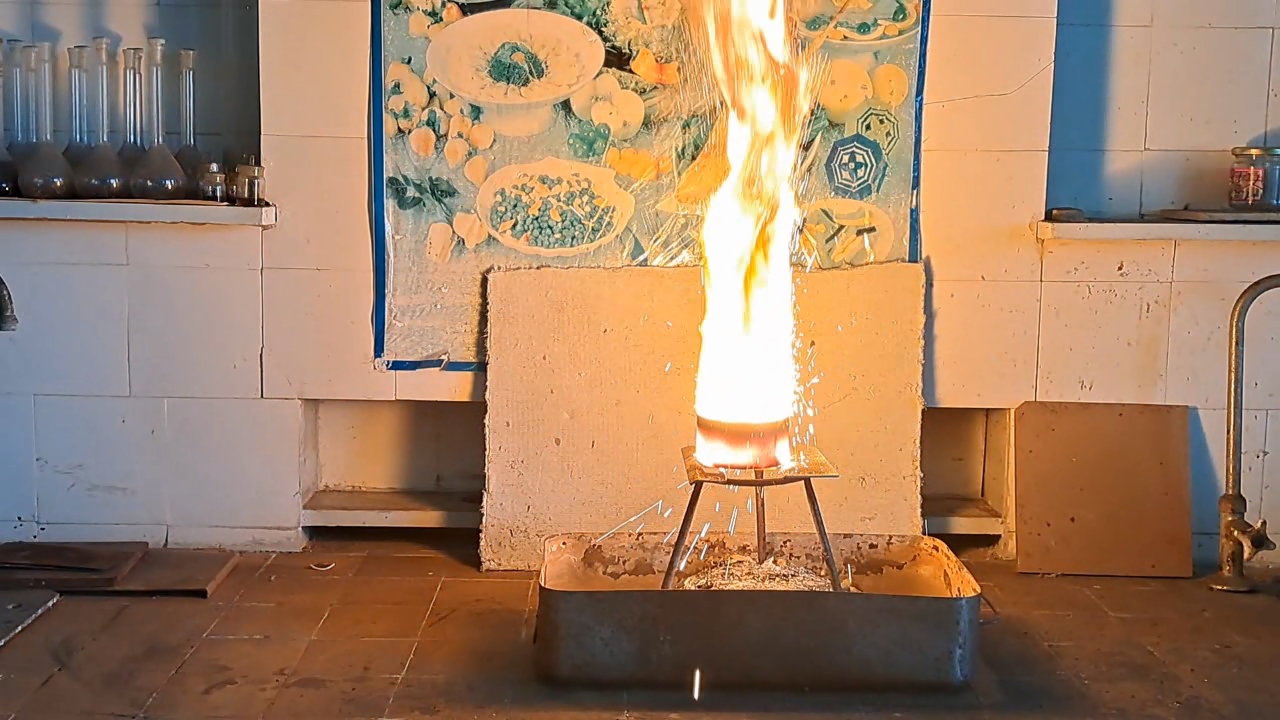 Combustion of Thermite: Iron(II, III) Oxide/Aluminum (Fe3O4/Al)