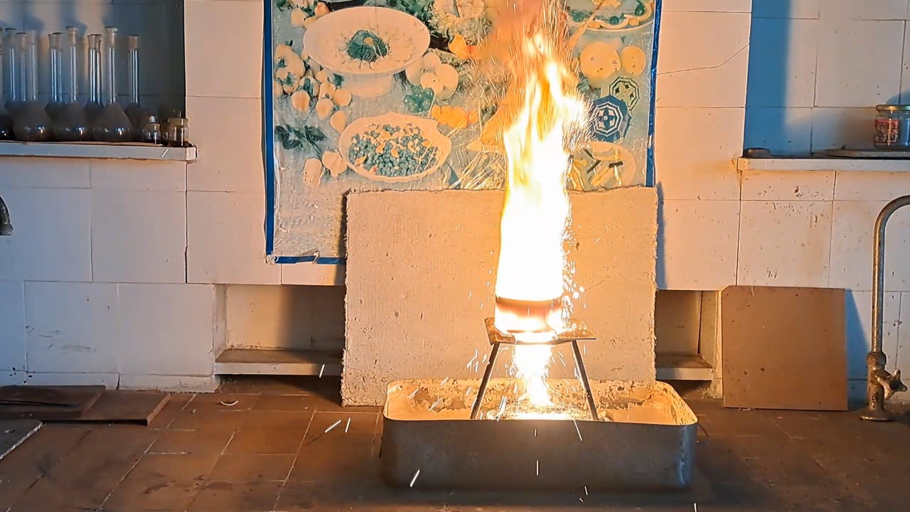 Combustion of Thermite: Iron(II, III) Oxide/Aluminum (Fe3O4/Al)