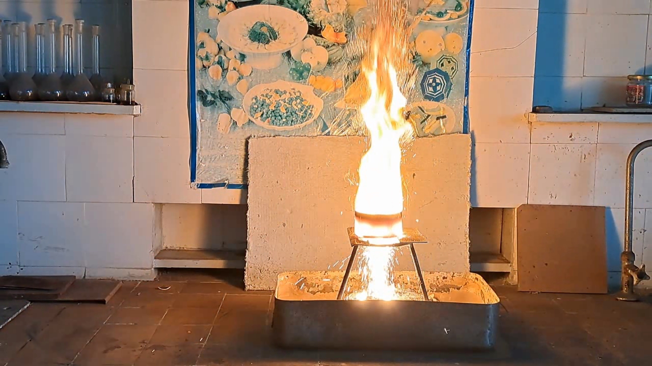 Combustion of Thermite: Iron(II, III) Oxide/Aluminum (Fe3O4/Al)