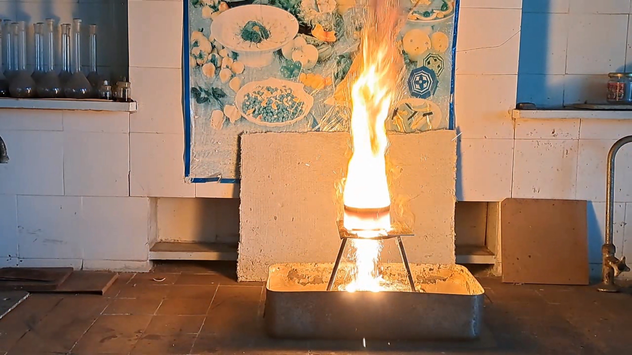 Combustion of Thermite: Iron(II, III) Oxide/Aluminum (Fe3O4/Al)