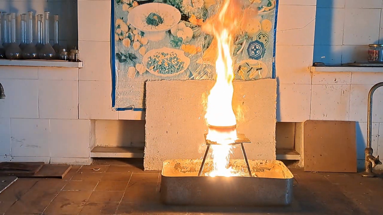Combustion of Thermite: Iron(II, III) Oxide/Aluminum (Fe3O4/Al)