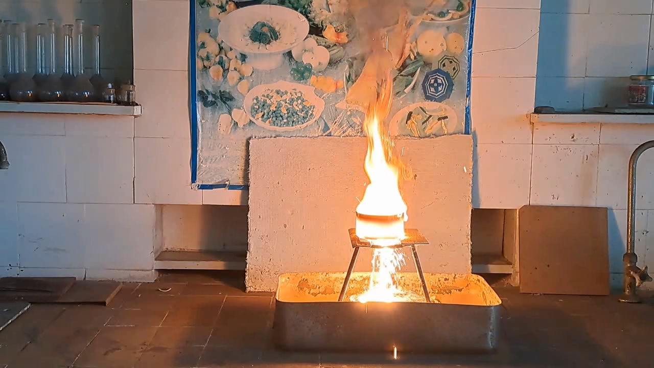 Combustion of Thermite: Iron(II, III) Oxide/Aluminum (Fe3O4/Al)
