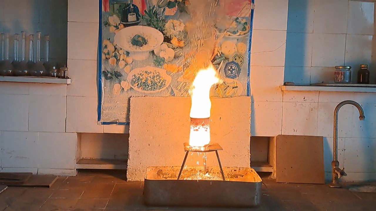 Combustion of Thermite: Iron(II, III) Oxide/Aluminum (Fe3O4/Al)