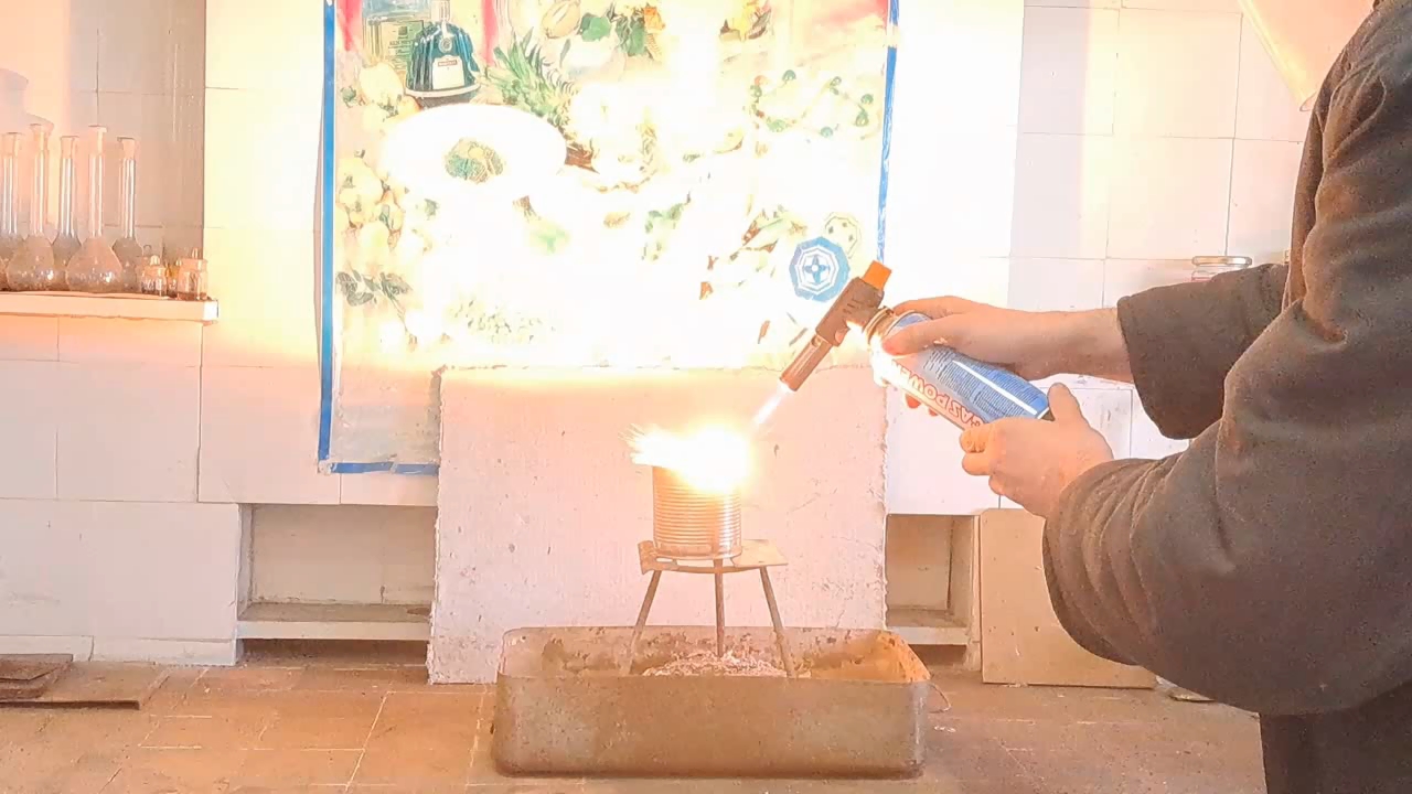 Combustion of Thermite: Iron(II, III) Oxide/Aluminum (Fe3O4/Al)