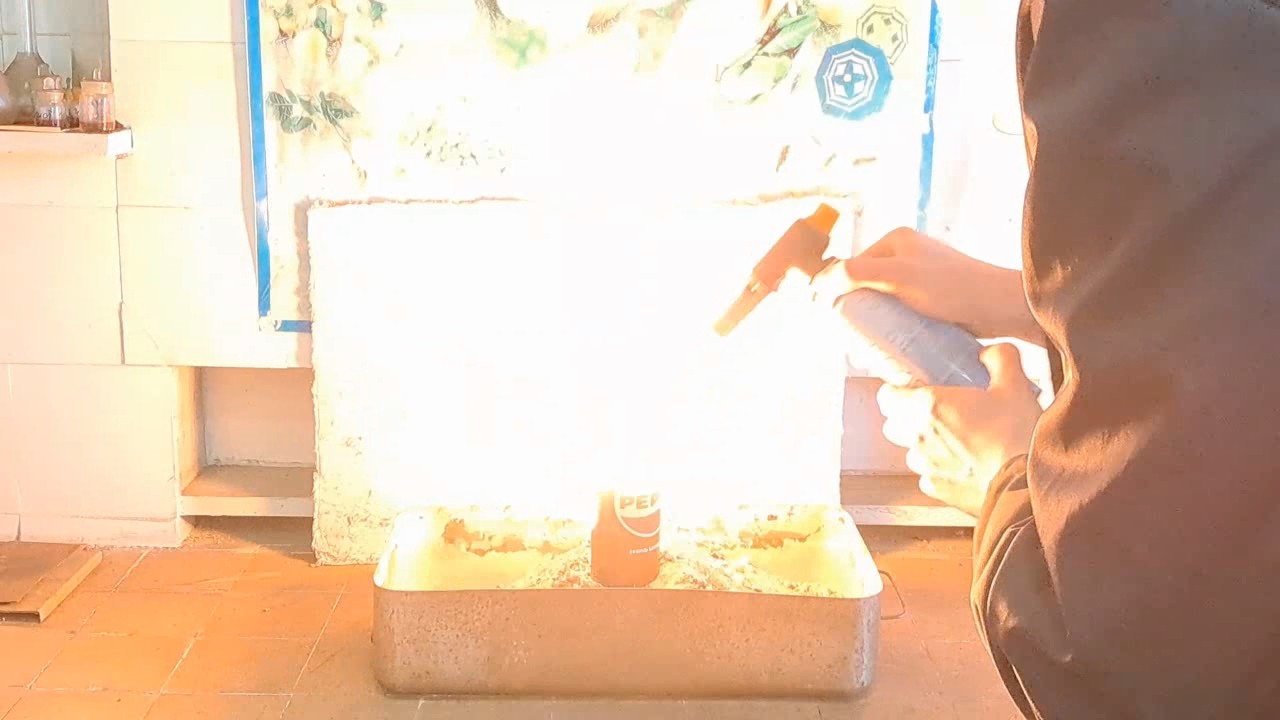 Combustion of Thermite: Fe3O4 + KNO3 + Al (waste)