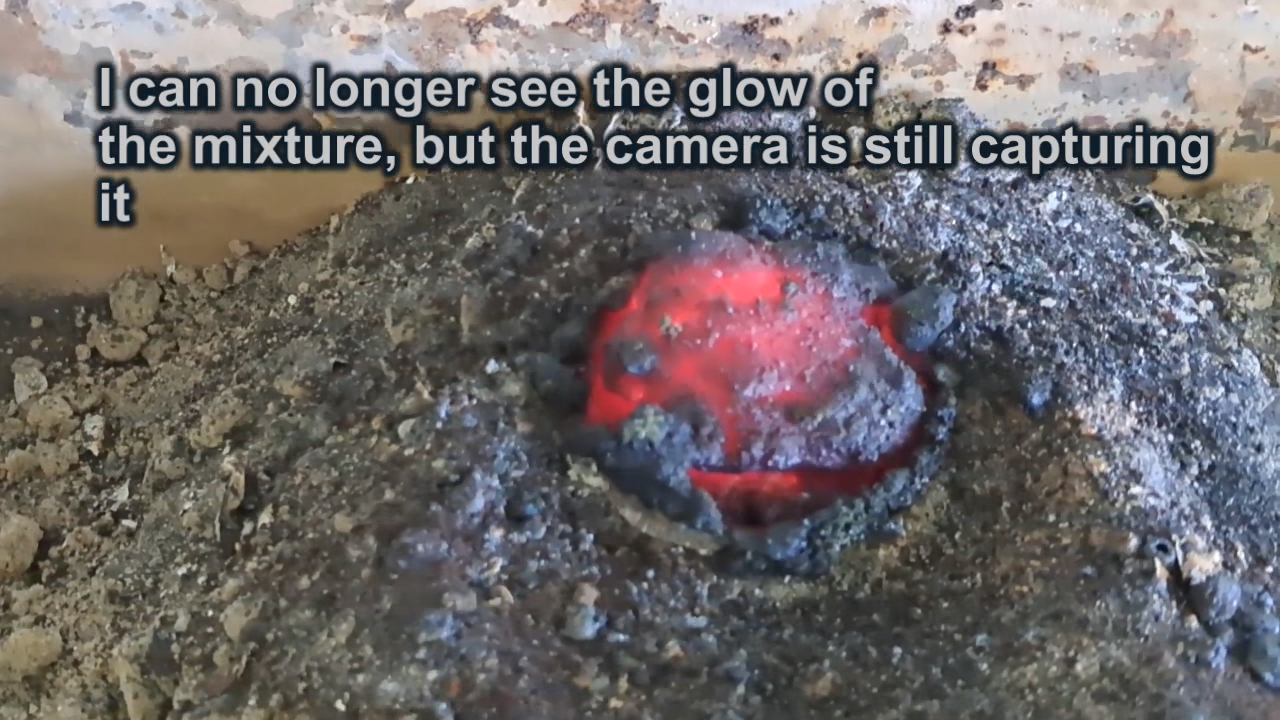 Combustion of Thermite: Fe3O4 + KNO3 + Al (waste)