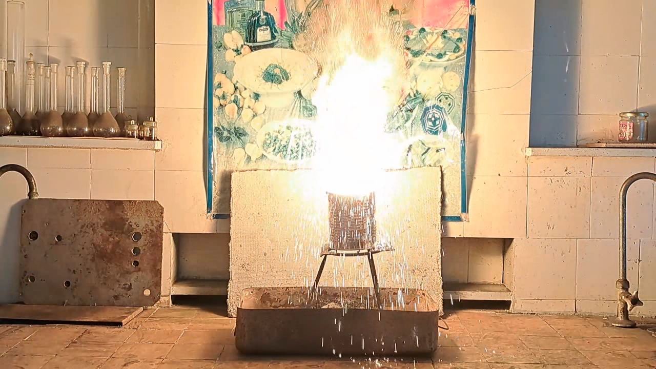 Combustion of Thermite: Iron(II, III) Oxide/Aluminum (Fe3O4/Al)