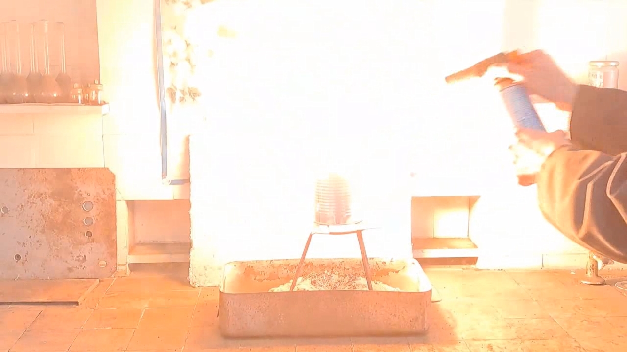 Combustion of Thermite: Iron(II, III) Oxide/Aluminum (Fe3O4/Al)