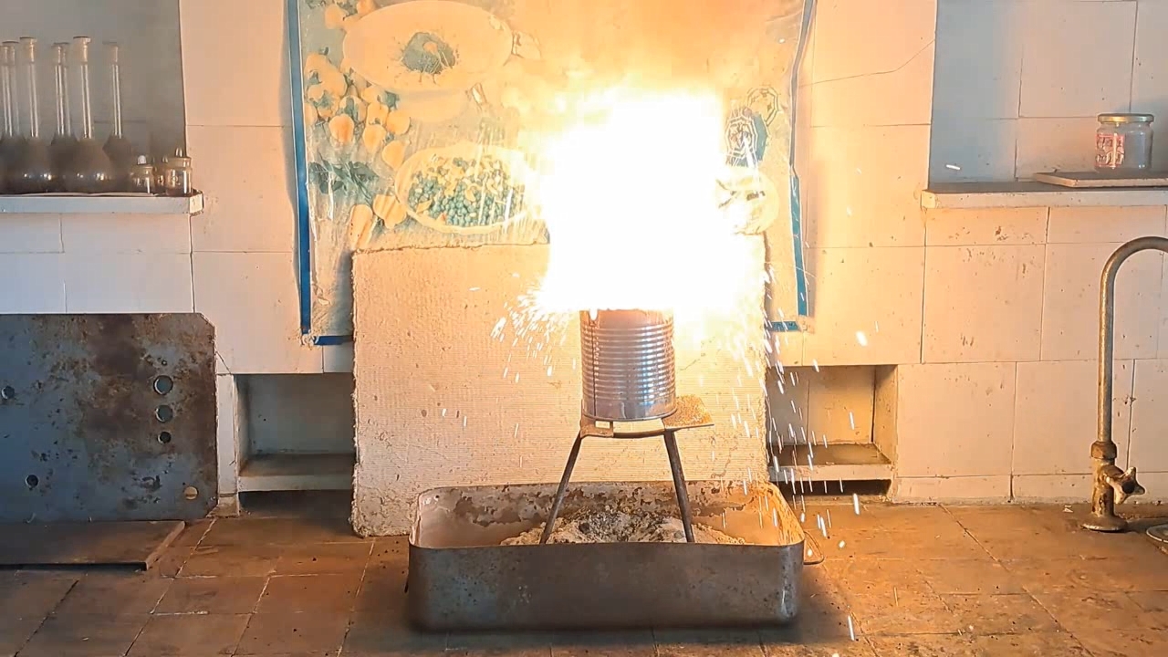 Combustion of Thermite: Iron(II, III) Oxide/Aluminum (Fe3O4/Al)