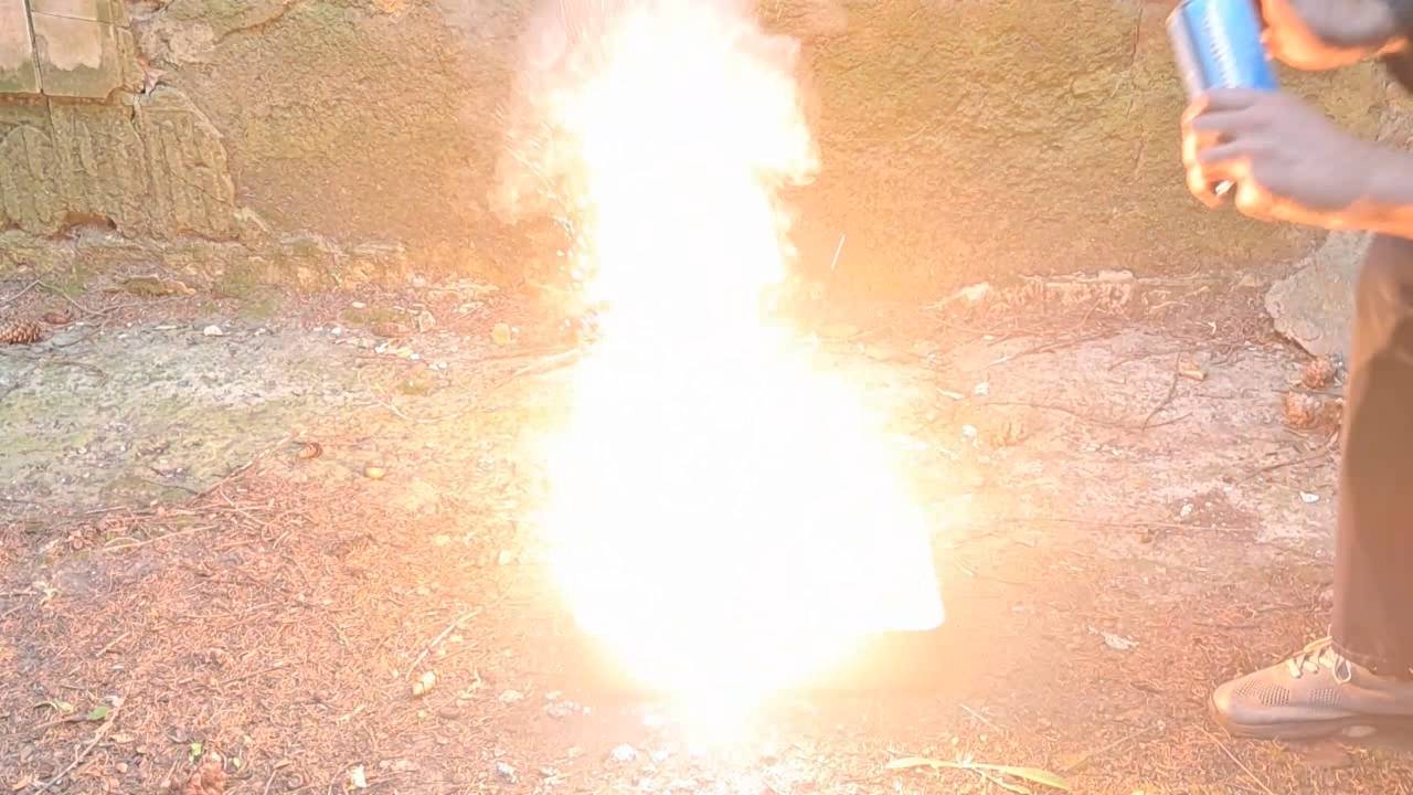 Combustion of Thermite: Iron(II, III) Oxide/Aluminum/Magnesium (Fe3O4/Al/Mg)