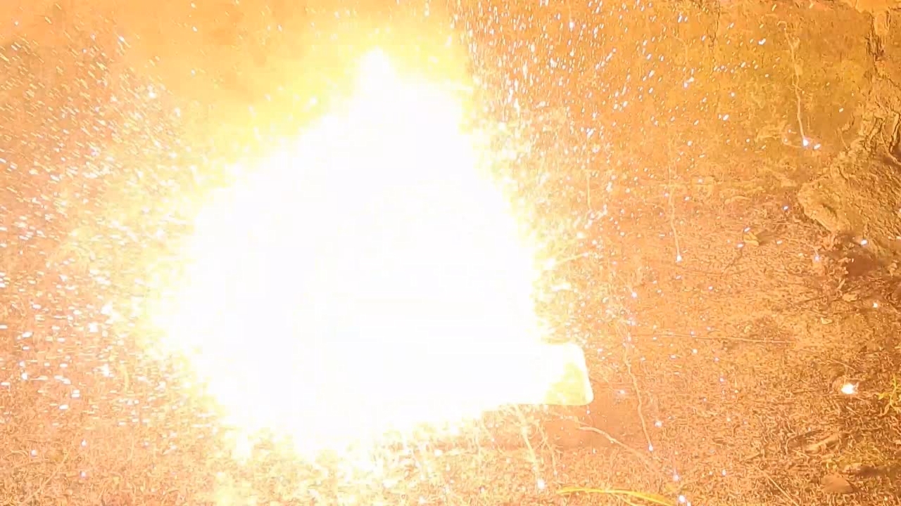 Combustion of Thermite: Iron(II, III) Oxide/Aluminum/Magnesium (Fe3O4/Al/Mg)