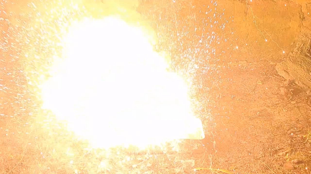 Combustion of Thermite: Iron(II, III) Oxide/Aluminum/Magnesium (Fe3O4/Al/Mg)