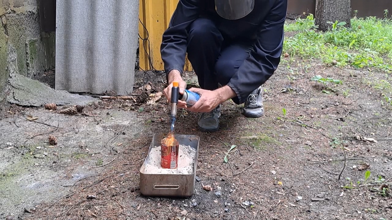 Combustion of Thermite: Iron(II, III) Oxide/Aluminum/Magnesium (Fe3O4/Al/Mg)