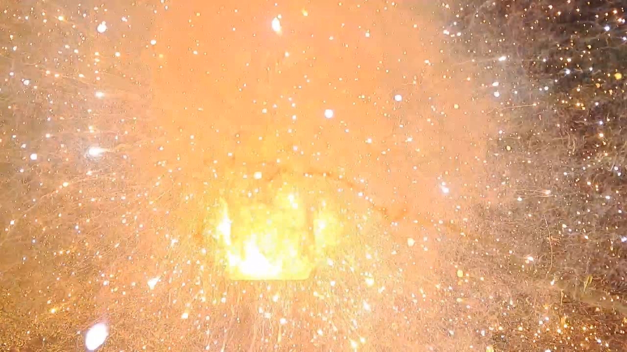 Combustion of Thermite: Iron(II, III) Oxide/Aluminum/Magnesium (Fe3O4/Al/Mg)