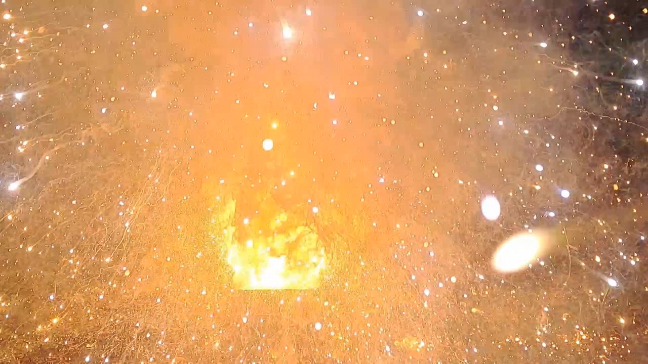 Combustion of Thermite: Iron(II, III) Oxide/Aluminum/Magnesium (Fe3O4/Al/Mg)