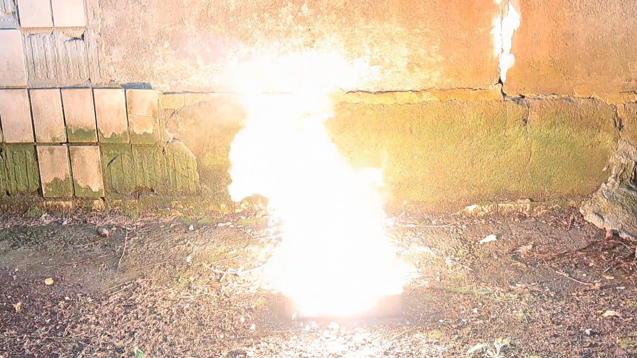 Combustion of Thermite: Iron(II, III) Oxide/Aluminum/Magnesium (Fe3O4/Al/Mg)