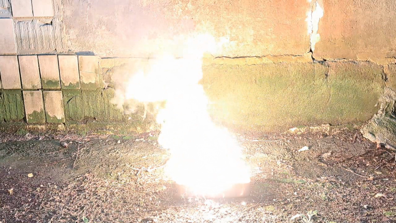 Combustion of Thermite: Iron(II, III) Oxide/Aluminum/Magnesium (Fe3O4/Al/Mg)