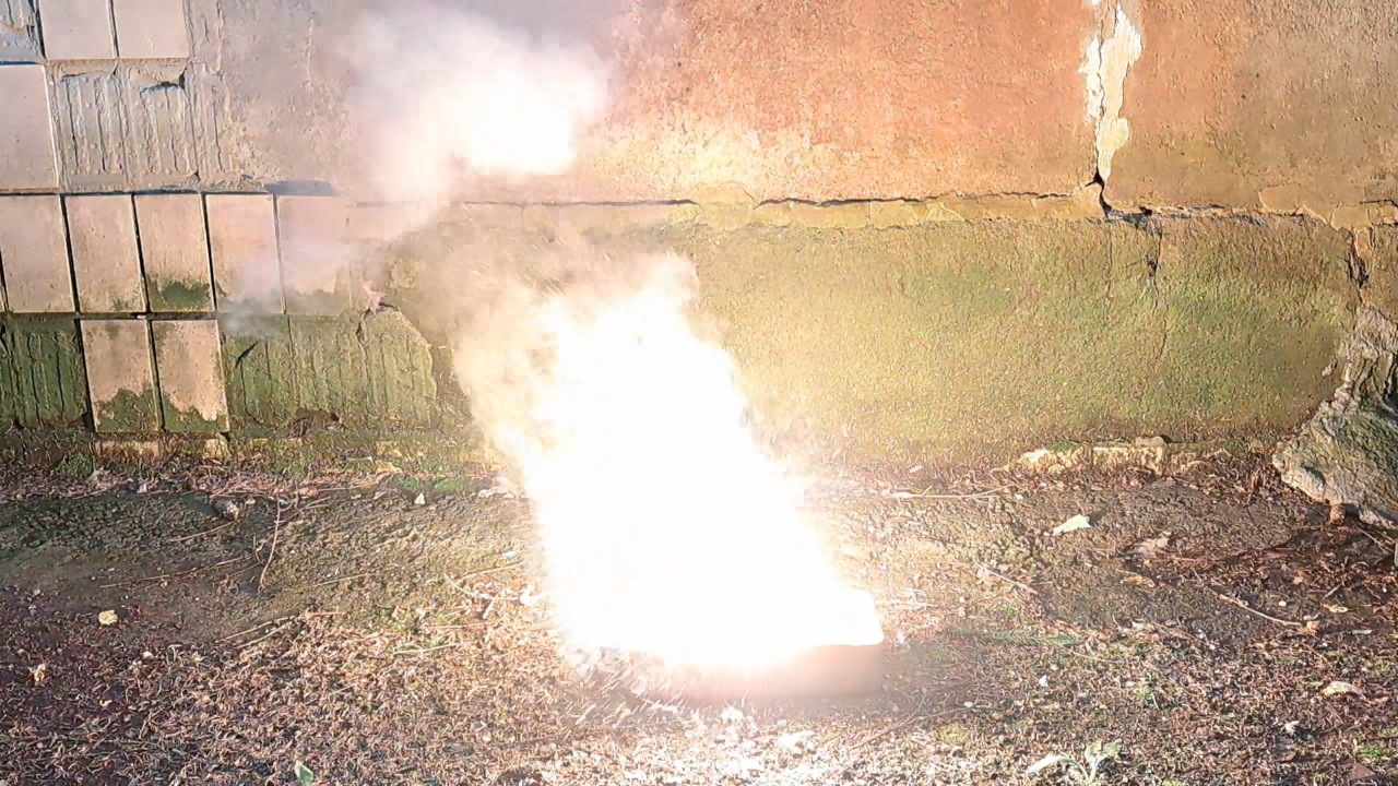 Combustion of Thermite: Iron(II, III) Oxide/Aluminum/Magnesium (Fe3O4/Al/Mg)