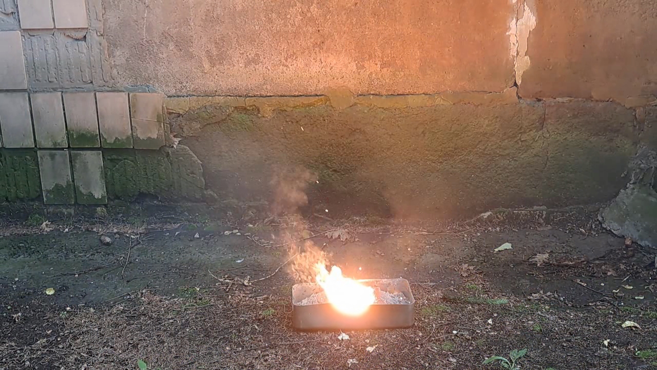 Combustion of Thermite: Iron(II, III) Oxide/Aluminum/Magnesium (Fe3O4/Al/Mg)