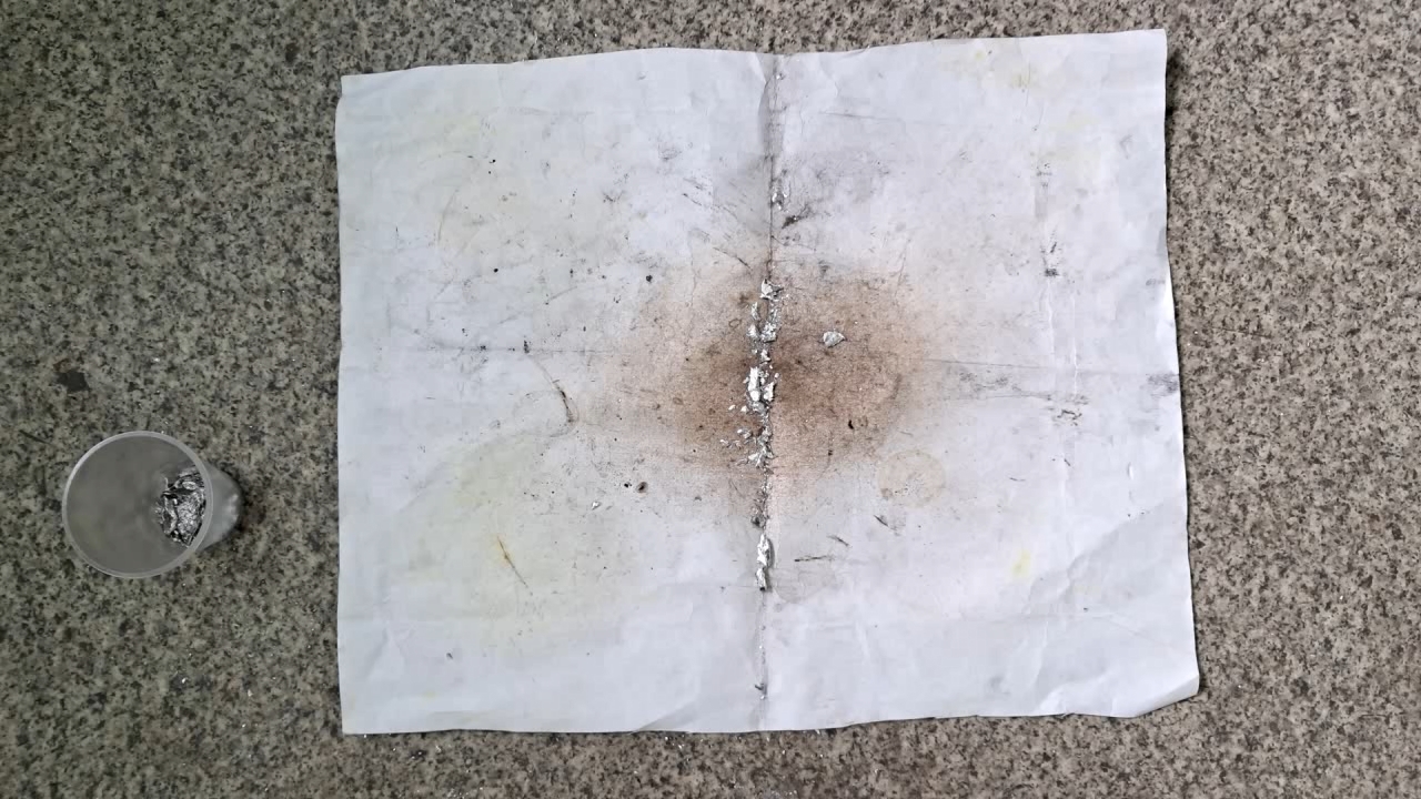 Combustion of Thermite: Iron(II, III) Oxide/Aluminum/Magnesium (Fe3O4/Al/Mg)