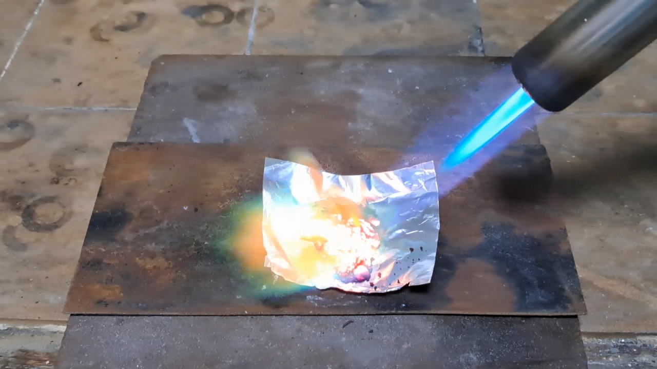 Copper Nitrate, Charcoal, and Flame