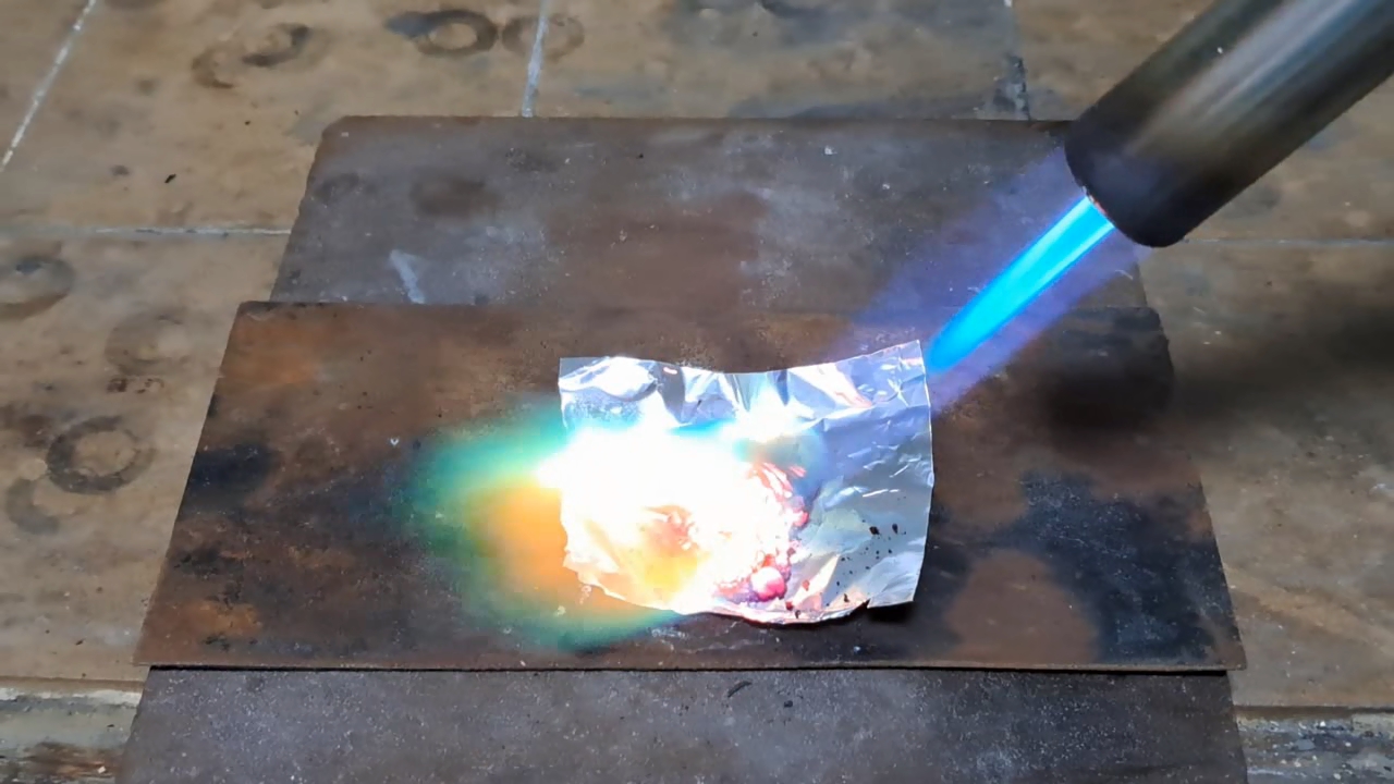 Copper Nitrate, Charcoal, and Flame