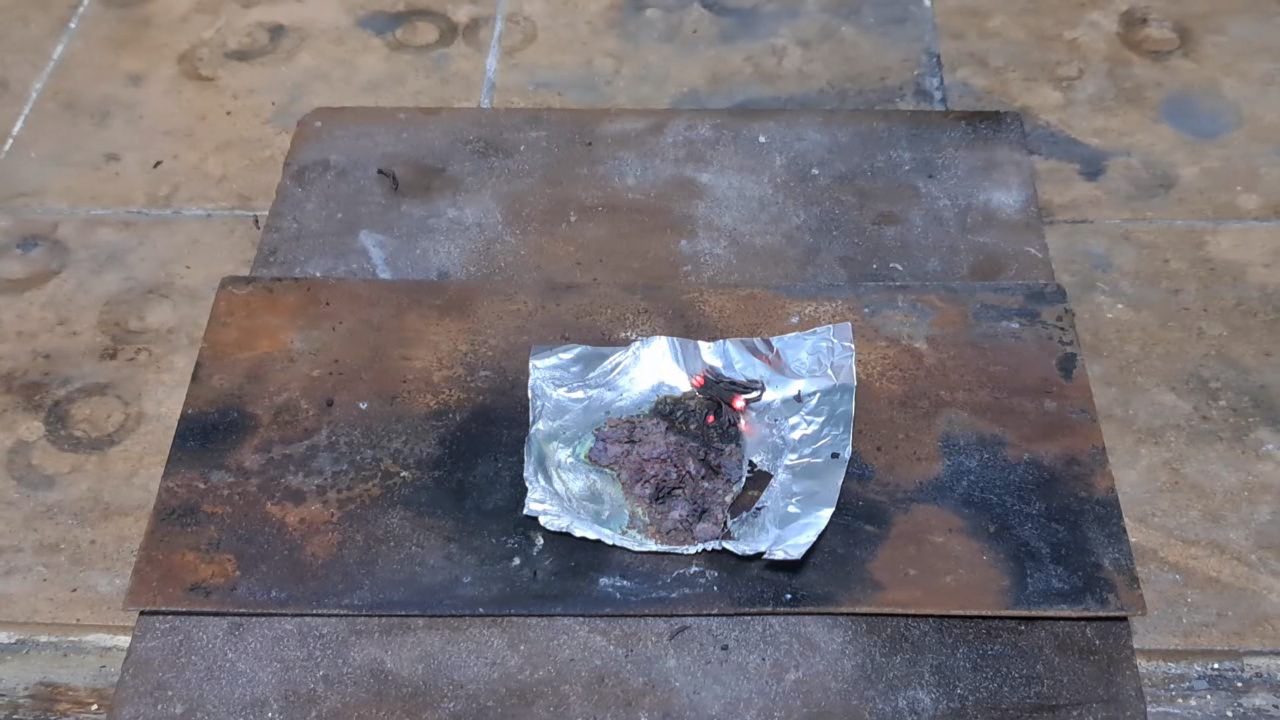 Copper Nitrate, Charcoal, and Flame