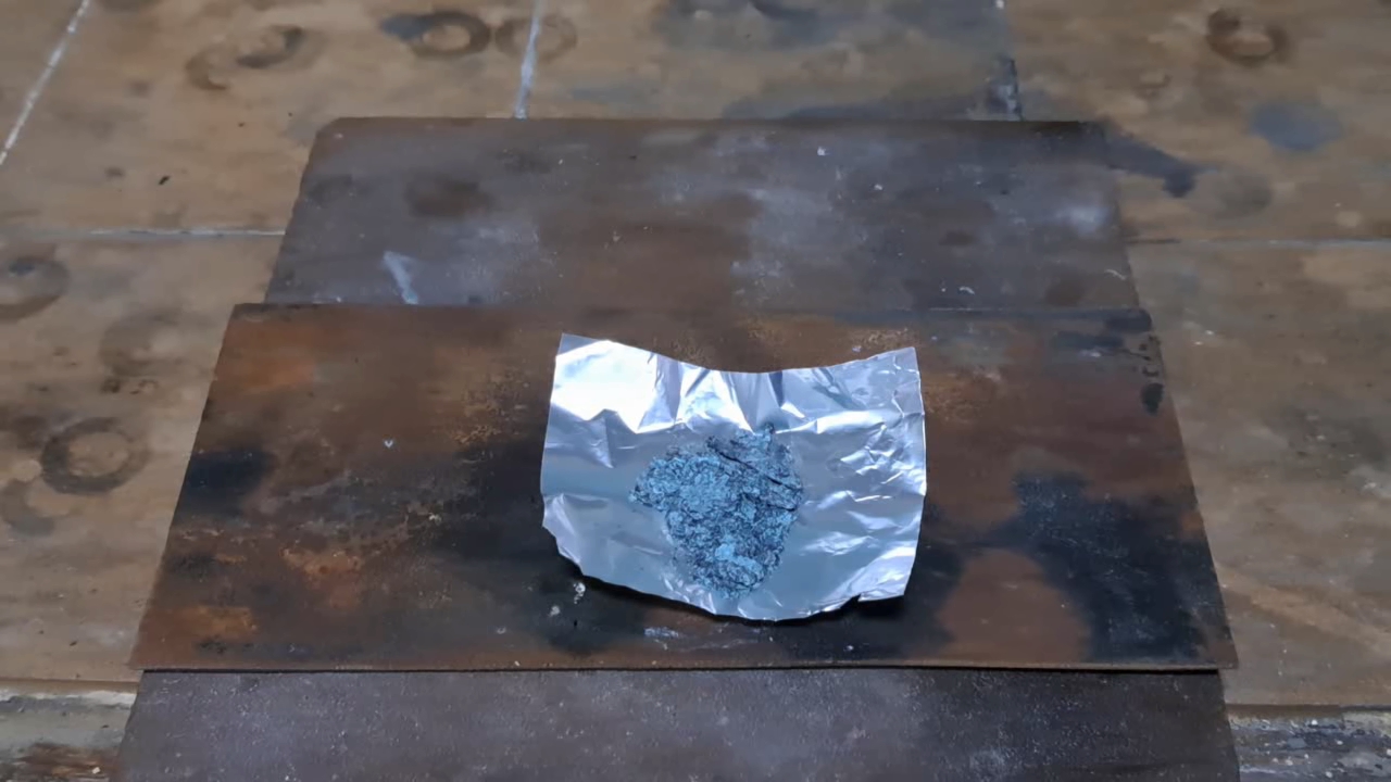 Copper Nitrate, Charcoal, and Flame