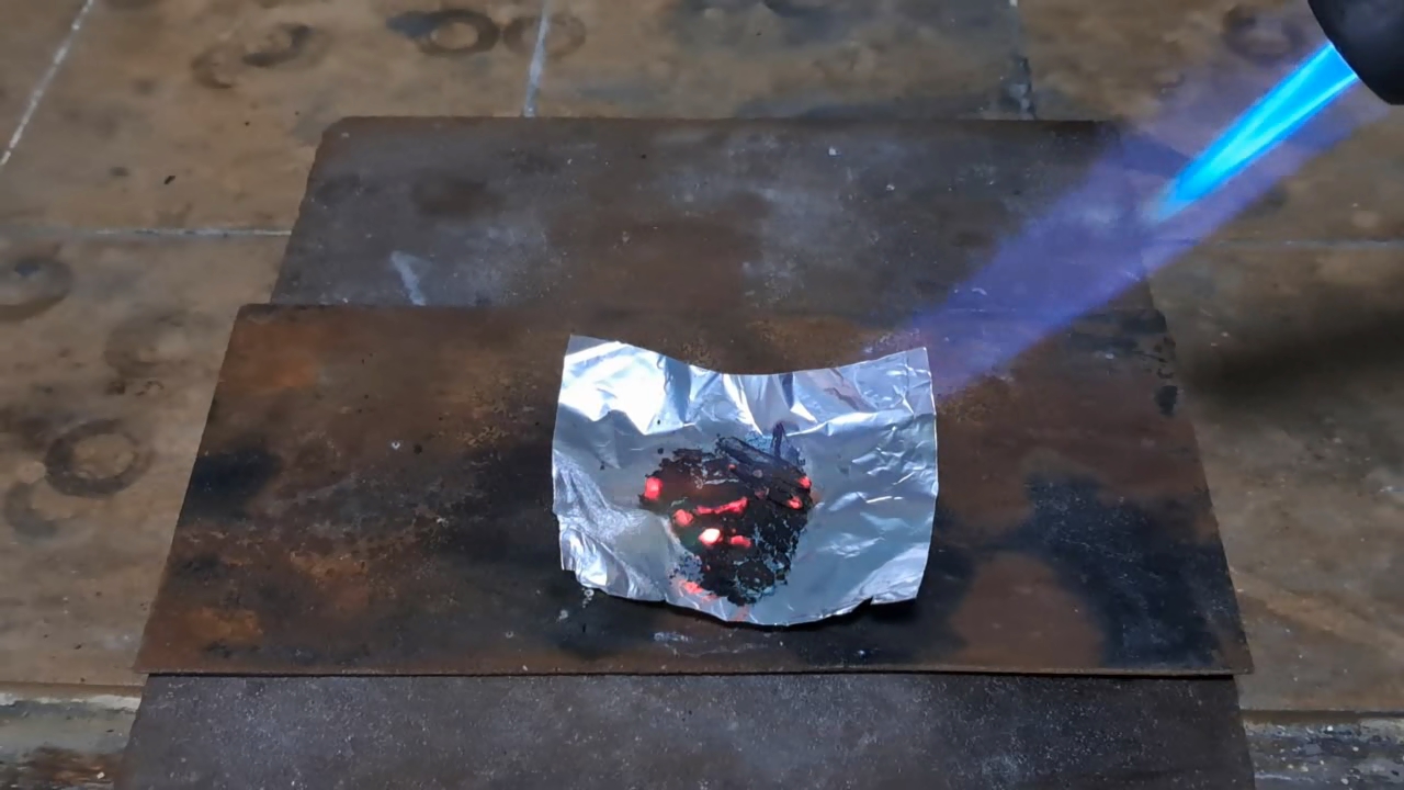 Copper Nitrate, Charcoal, and Flame