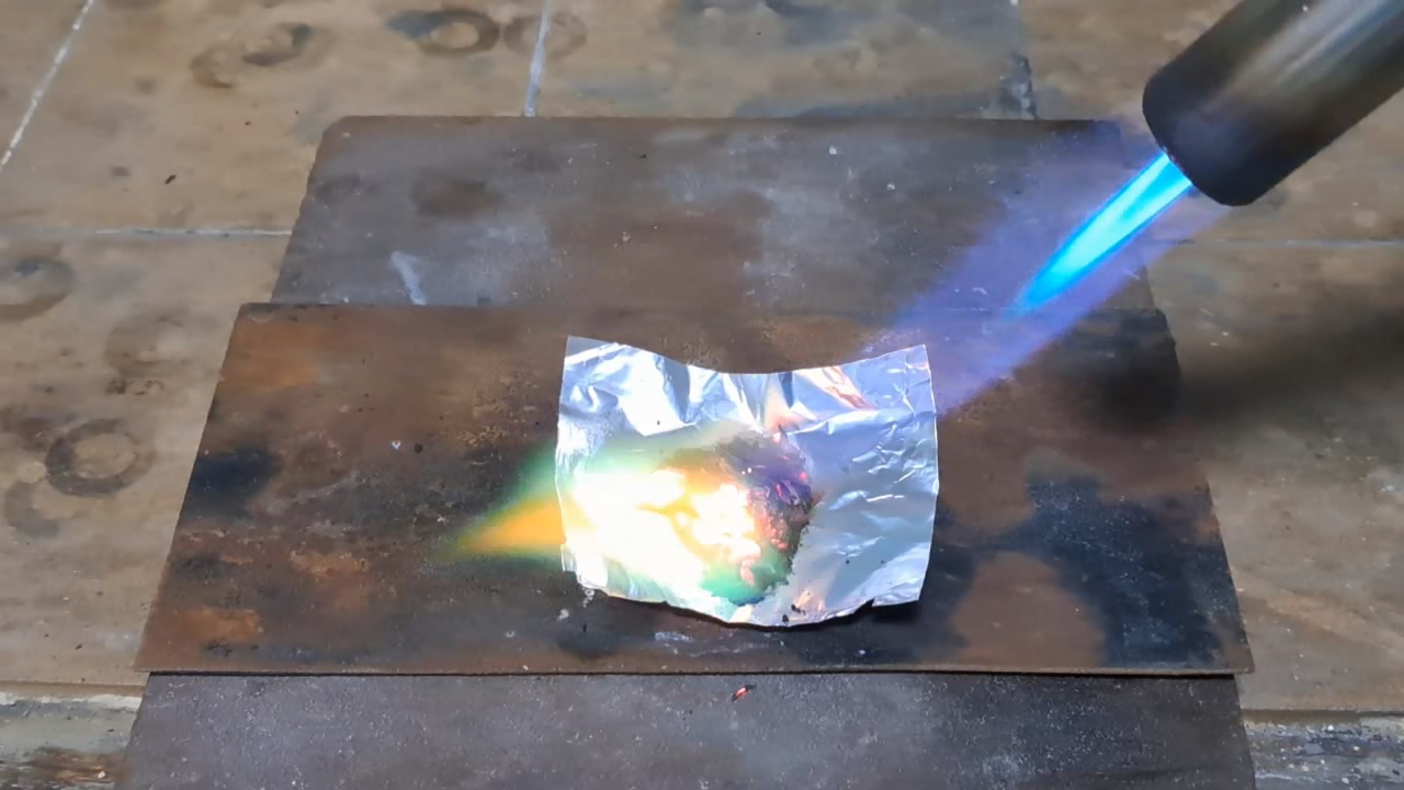 Copper Nitrate, Charcoal, and Flame